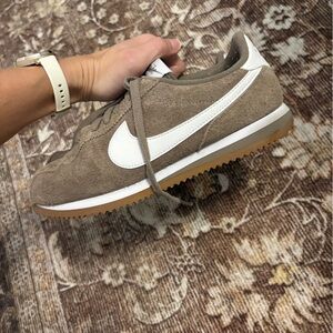Nike Tan Suede Cortez Sneakers with White Logo